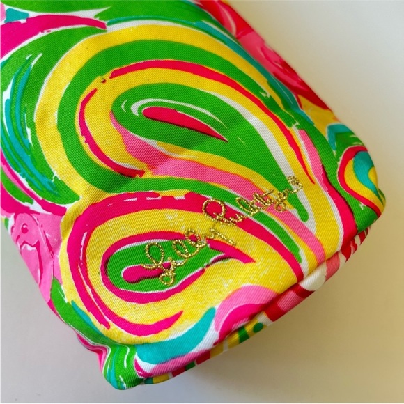 Lilly Pulitzer Wine Beverage Bottle Pink Case Drawstring Carrier Bag For Gifting - Picture 5 of 5